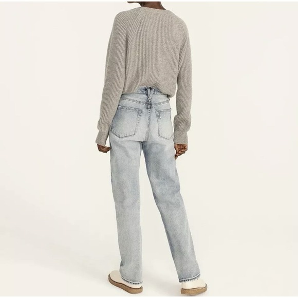 J.Crew Point Sur High Rise Straight Leg Jeans Light Wash Distressed Denim - Picture 2 of 9